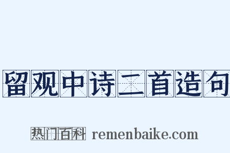 留观中诗二首造句是什么意思的图片
